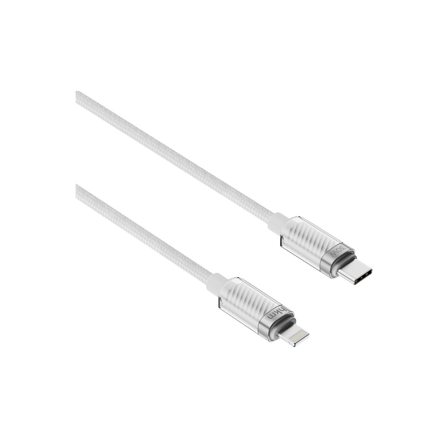 hkm tech KNIT GLAM 30W Hızlı Şarj Destekli, Type-C to Lightning Şarj ve Data Aktarım Kablosu