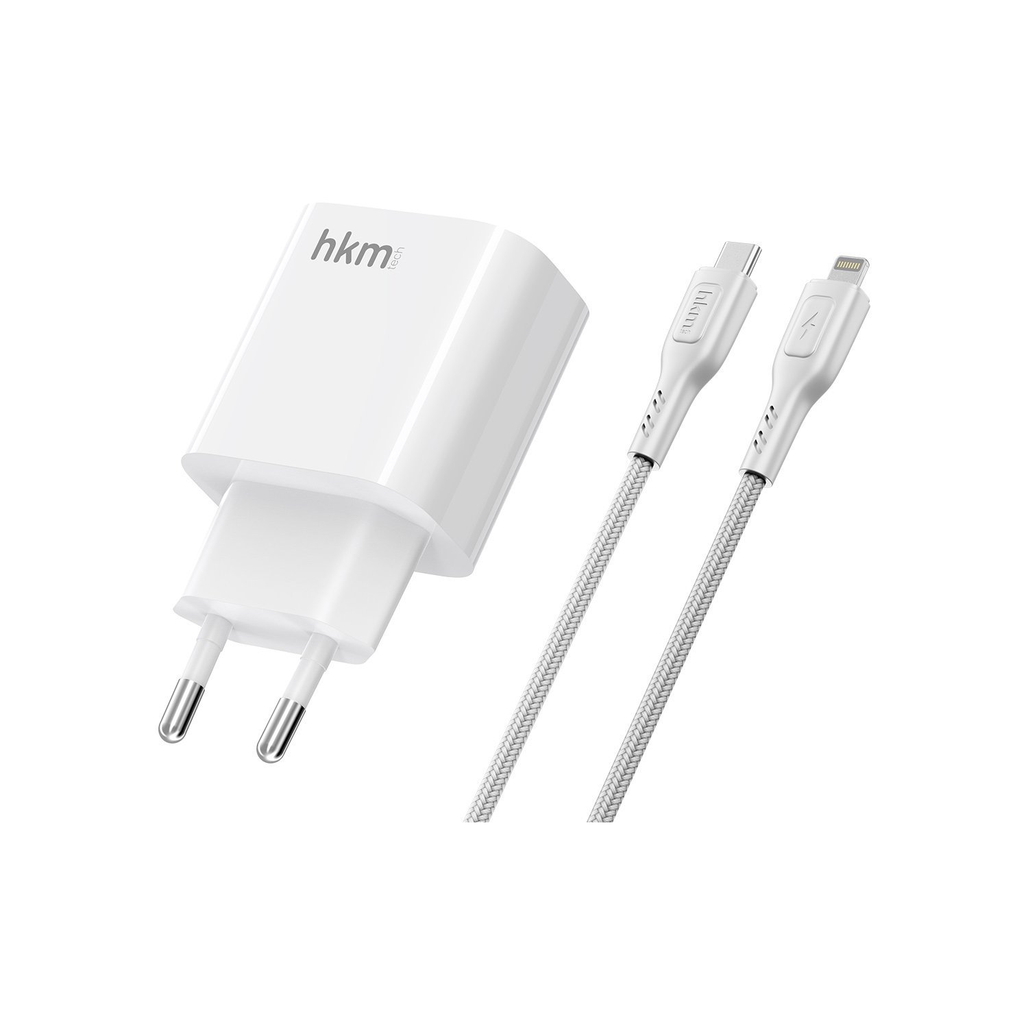 hkm tech BOLT DUO 20W Lightning Kablo ve Adaptör Seti