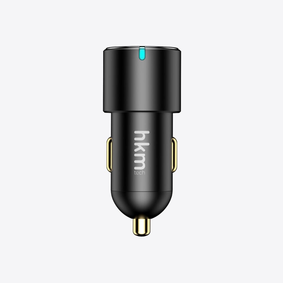 hkm tech HYPER 60W Hızlı Şarj Destekli, 3 girişli (2xType-C 1xUSB) Araç İçi Çakmaklık Şarj Aleti