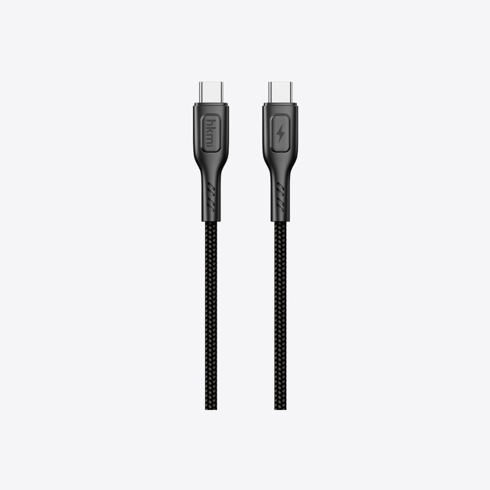 hkm tech KNIT 60W Hızlı Şarj Destekli, Type-C to Type-C Şarj ve Data Aktarım Kablosu