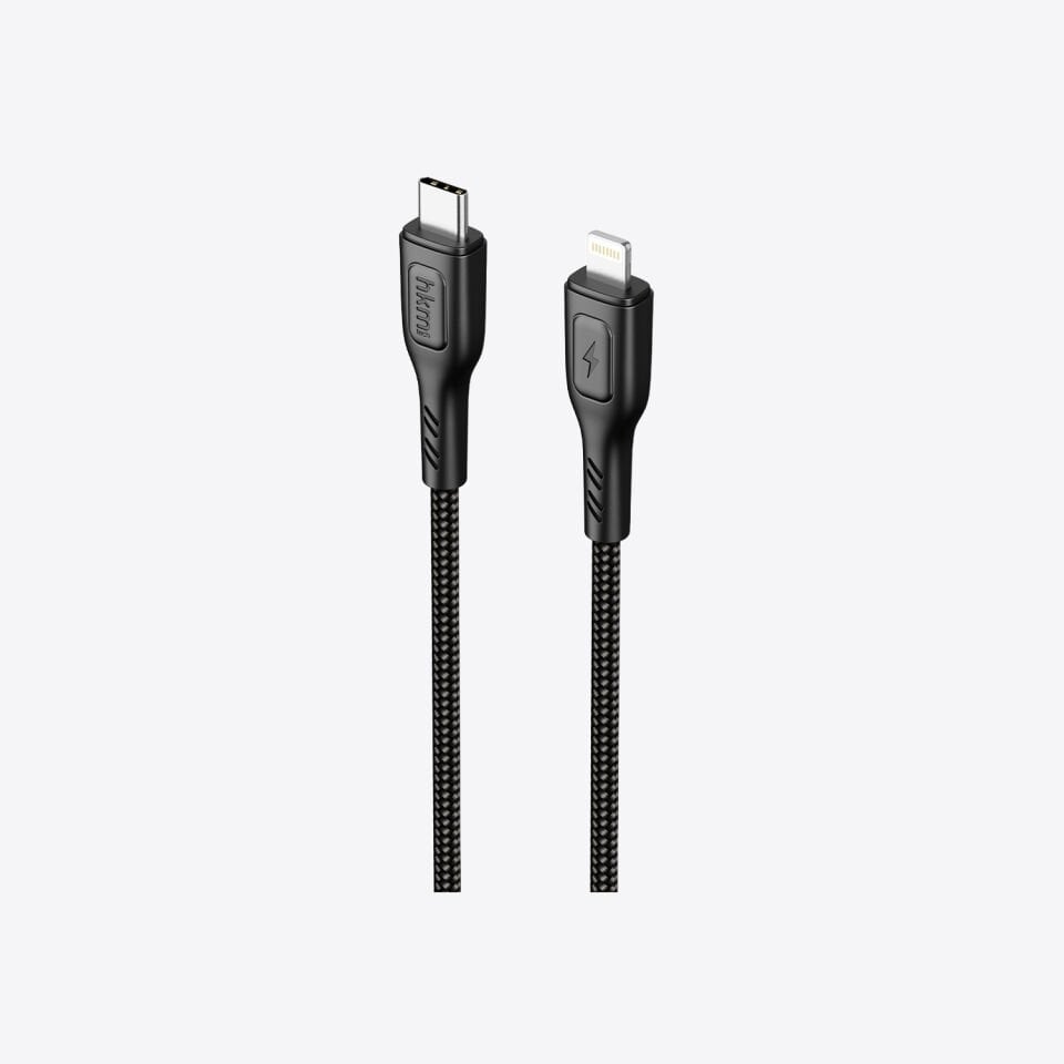 hkm tech KNIT 30W Hızlı Şarj Destekli, Type-C to Lightning Şarj ve Data Aktarım Kablosu