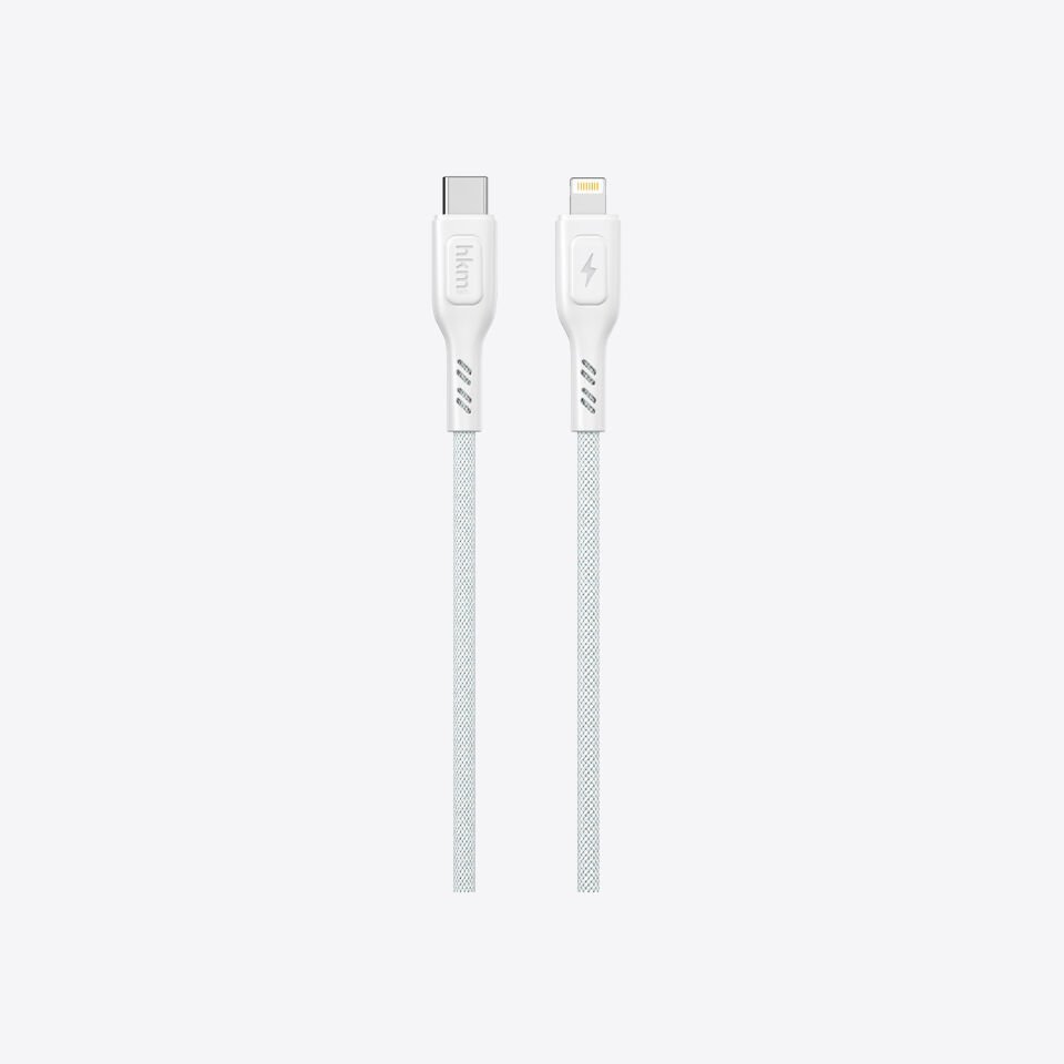 hkm tech KNIT 30W Hızlı Şarj Destekli, Type-C to Lightning Şarj ve Data Aktarım Kablosu