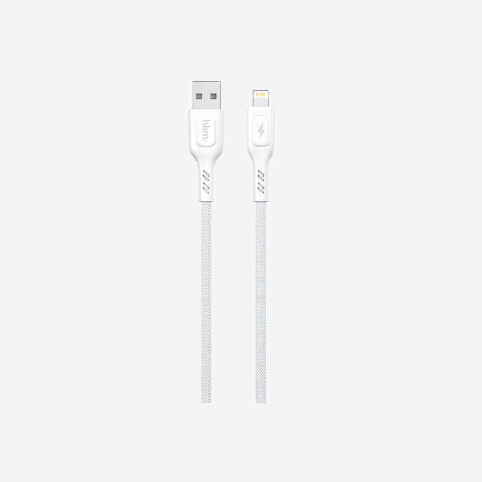 hkm tech KNIT 2A Çıkışlı, USB-A to Lightning Şarj ve Data Aktarım Kablosu