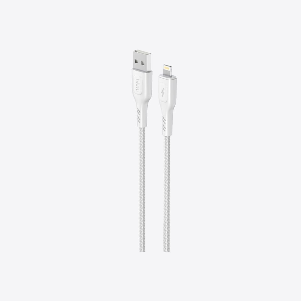 hkm tech KNIT 2A Çıkışlı, USB-A to Lightning Şarj ve Data Aktarım Kablosu