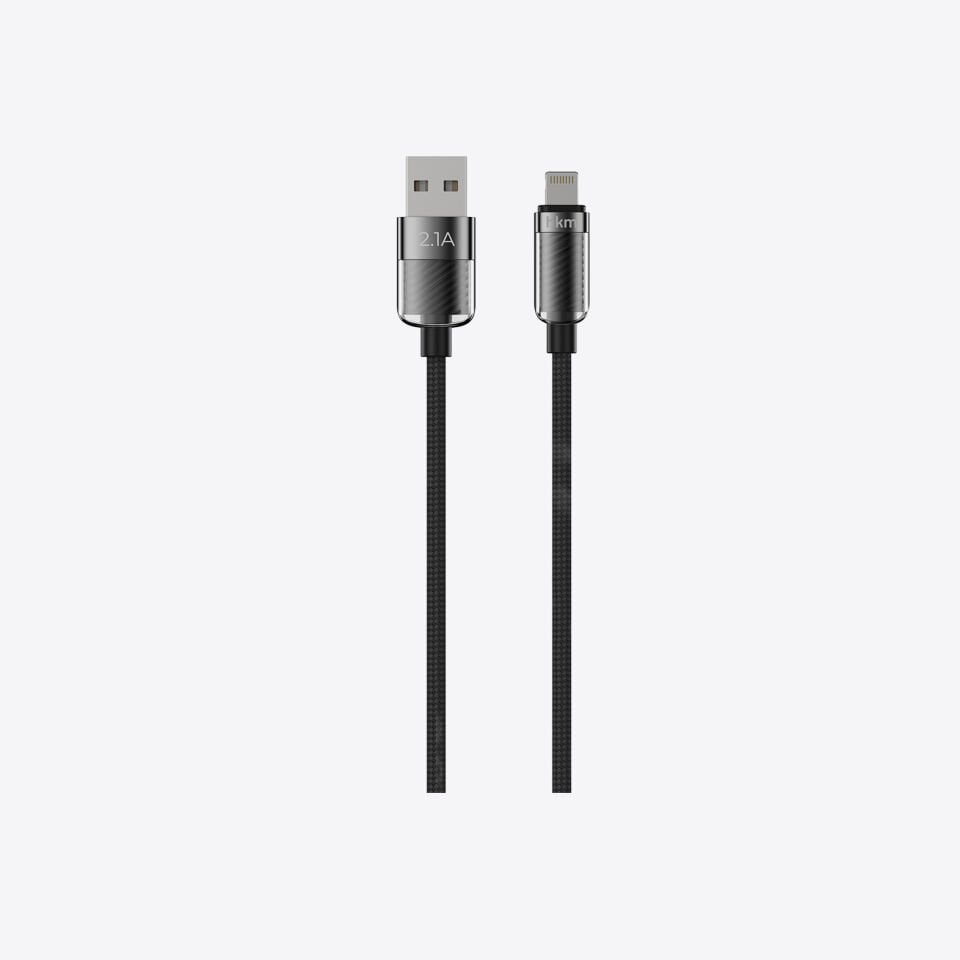 hkm tech KNIT GLAM 2.1A Hızlı Şarj Destekli, USB-A to Lightning Şarj ve Data Aktarım Kablosu