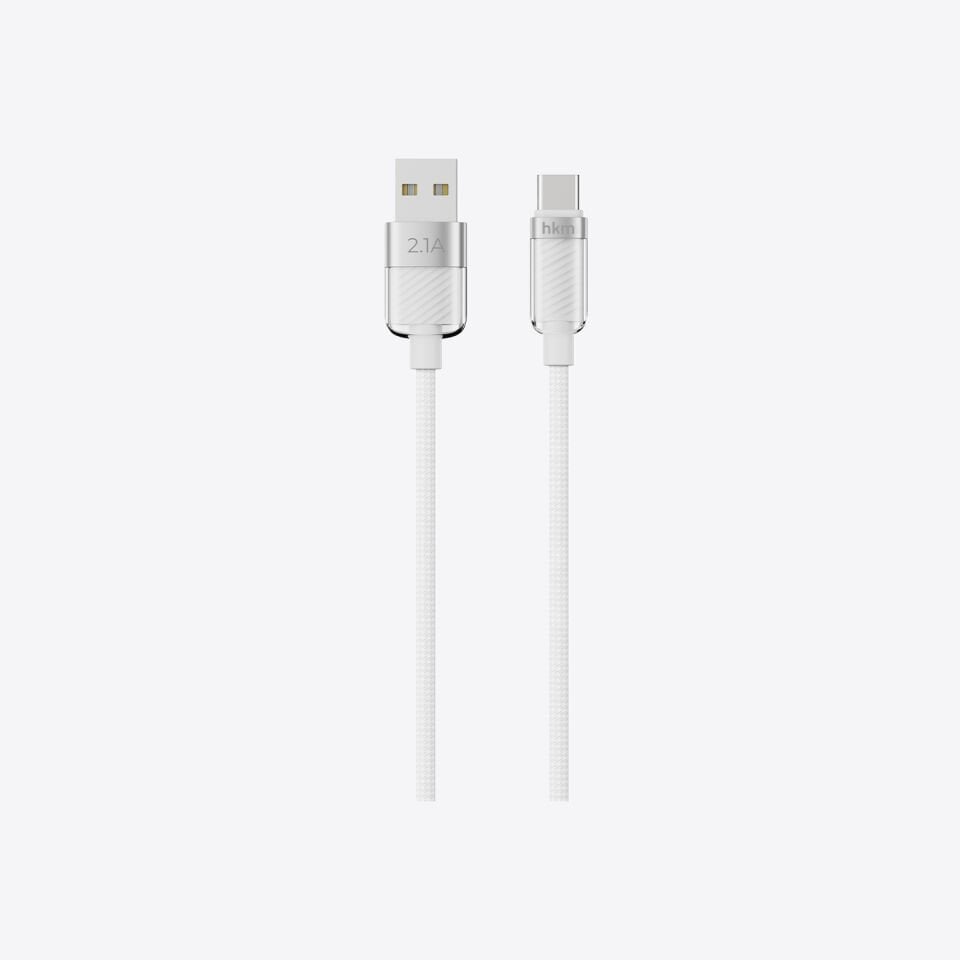 hkm tech KNIT GLAM 2.1A Hızlı Şarj Destekli, USB-A to Type-C Şarj ve Data Aktarım Kablosu