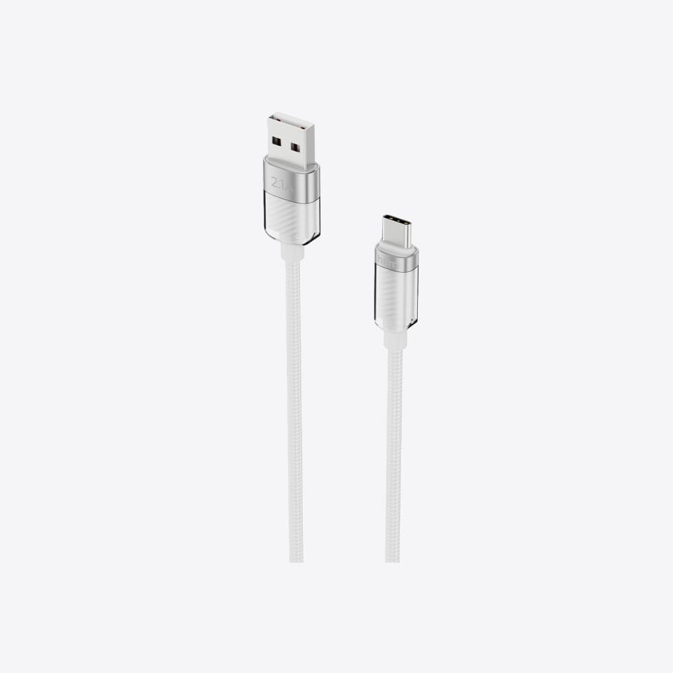 hkm tech KNIT GLAM 2.1A Hızlı Şarj Destekli, USB-A to Type-C Şarj ve Data Aktarım Kablosu