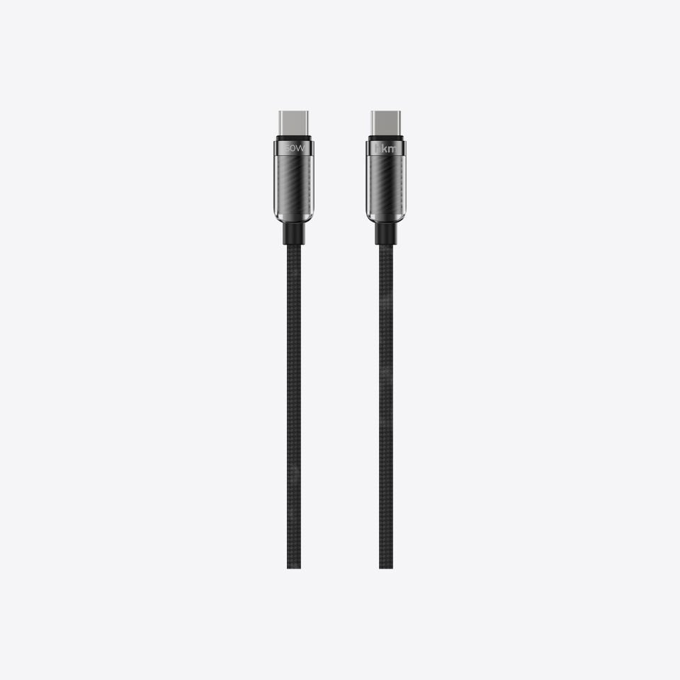hkm tech KNIT GLAM 60W Hızlı Şarj Destekli, Type-C to Type-C Şarj ve Data Aktarım Kablosu