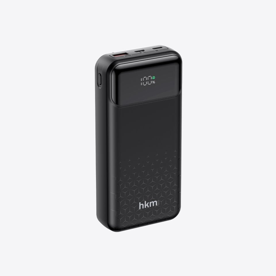 hkm tech POWER NANO 20.000 mAh 20W Hızlı Şarj Destekli, Type-C ve Lightning Kablolu Powerbank