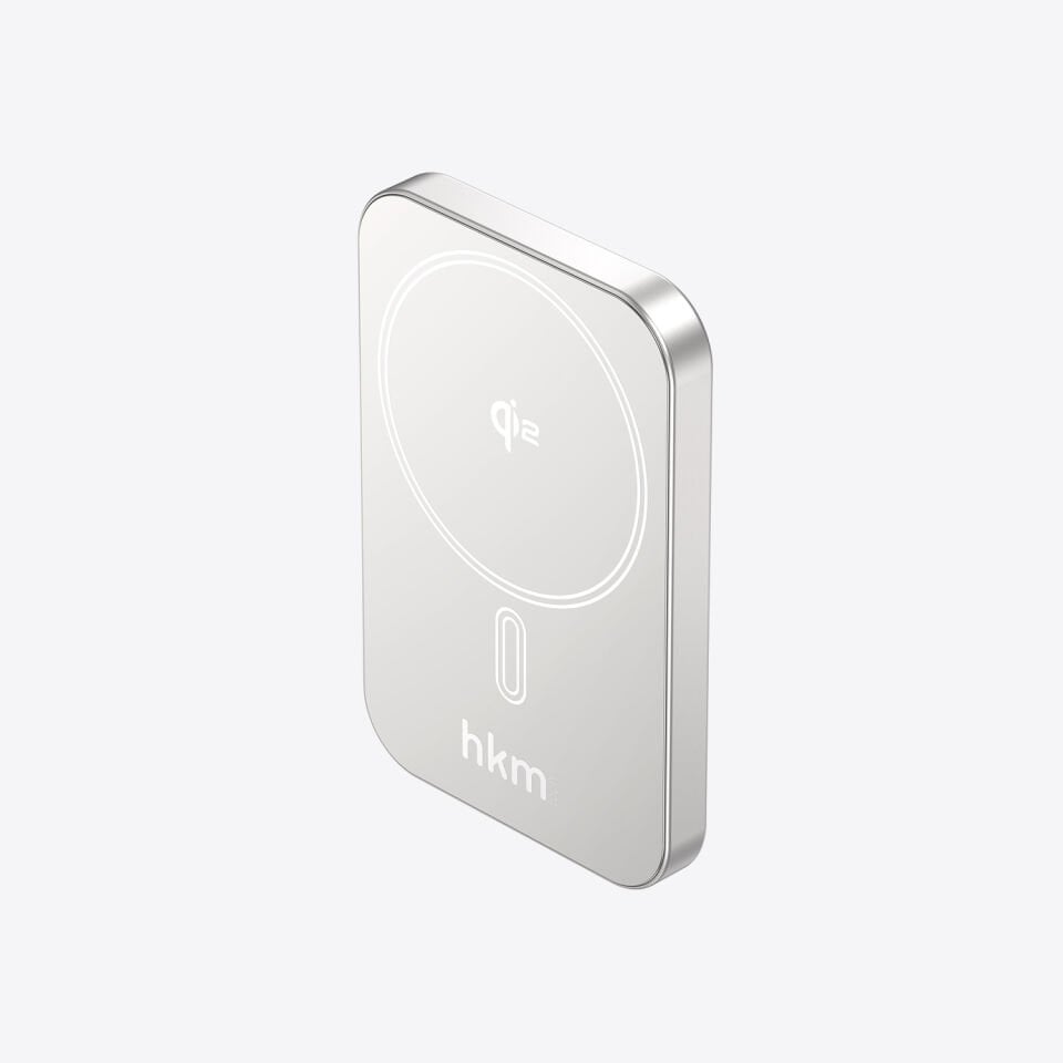 hkm tech MAG Q-ELITE 5.000 mAh 20W Qi2 Teknolojili ve MagSafe Uyumlu Kablosuz İnce Powerbank