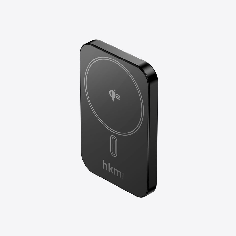 hkm tech MAG Q-ELITE 5.000 mAh 20W Qi2 Teknolojili ve MagSafe Uyumlu Kablosuz İnce Powerbank