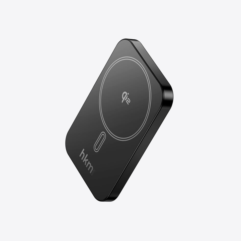 hkm tech MAG Q-ELITE 5.000 mAh 20W Qi2 Teknolojili ve MagSafe Uyumlu Kablosuz İnce Powerbank Siyah