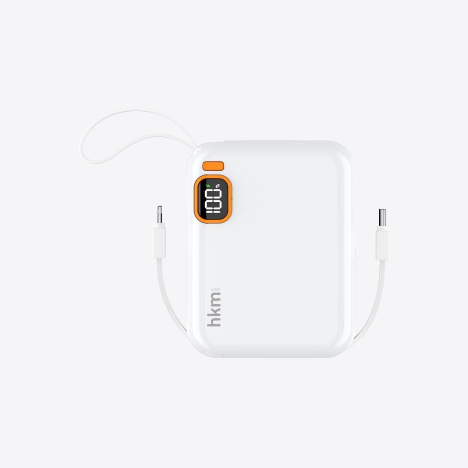 hkm tech POWER DUO 10.000 mAh 20W Hızlı Şarj Destekli, Type-C ve Lightning Kablolu Powerbank