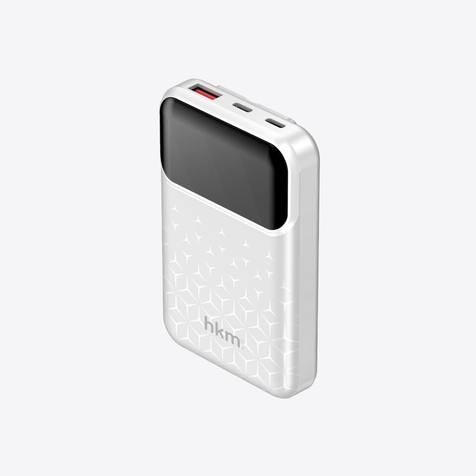 hkm tech POWER NANO 10.000 mAh 20W Hızlı Şarj Destekli, Type-C ve Lightning Kablolu Powerbank