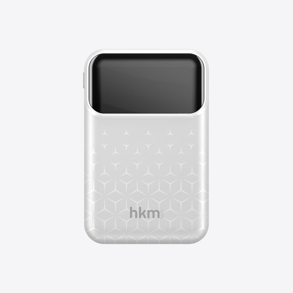hkm tech POWER NANO 10.000 mAh 20W Hızlı Şarj Destekli, Type-C ve Lightning Kablolu Powerbank