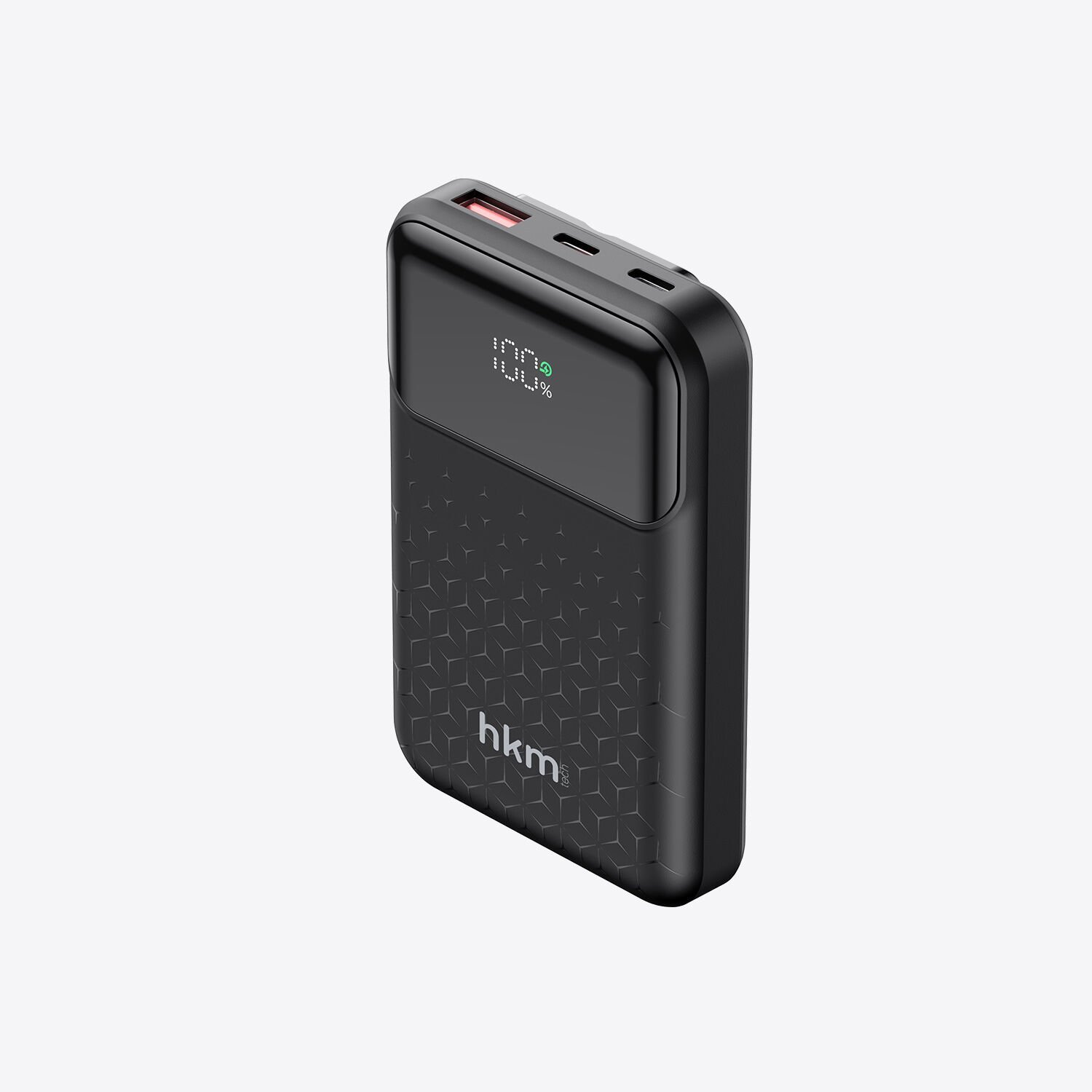 hkm tech POWER NANO 10.000 mAh 20W Hızlı Şarj Destekli, Type-C ve Lightning Kablolu Powerbank Siyah